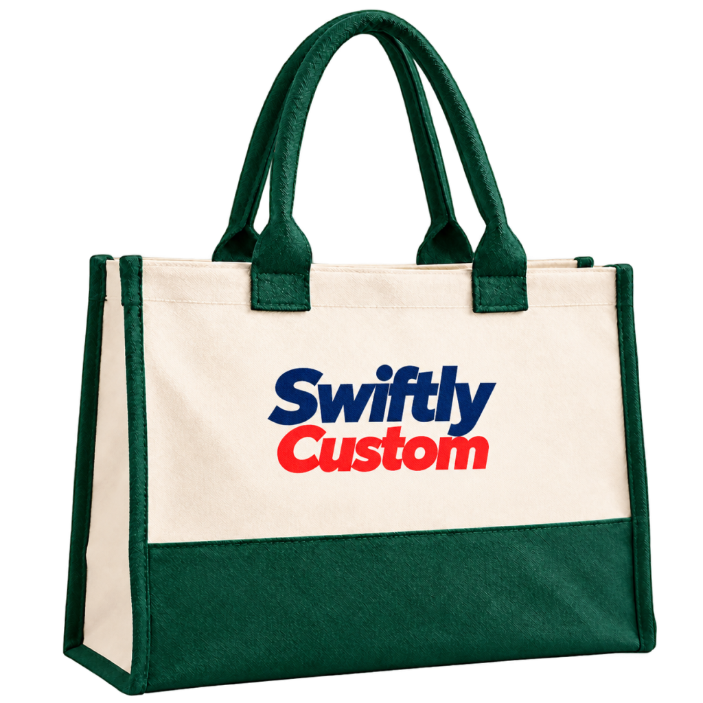 Custom Logo Green Canvas Tote Bag