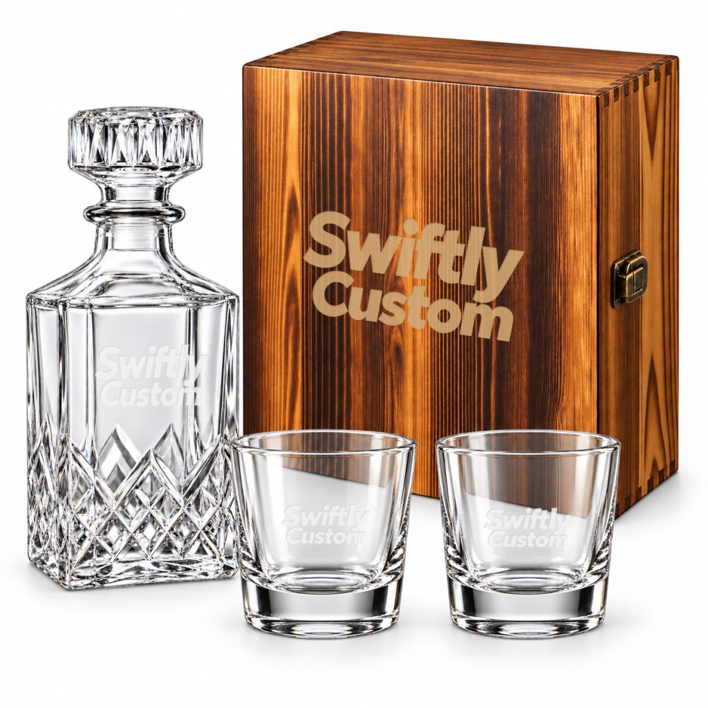 Custom Whiskey Decanter and Glasses Gift Set