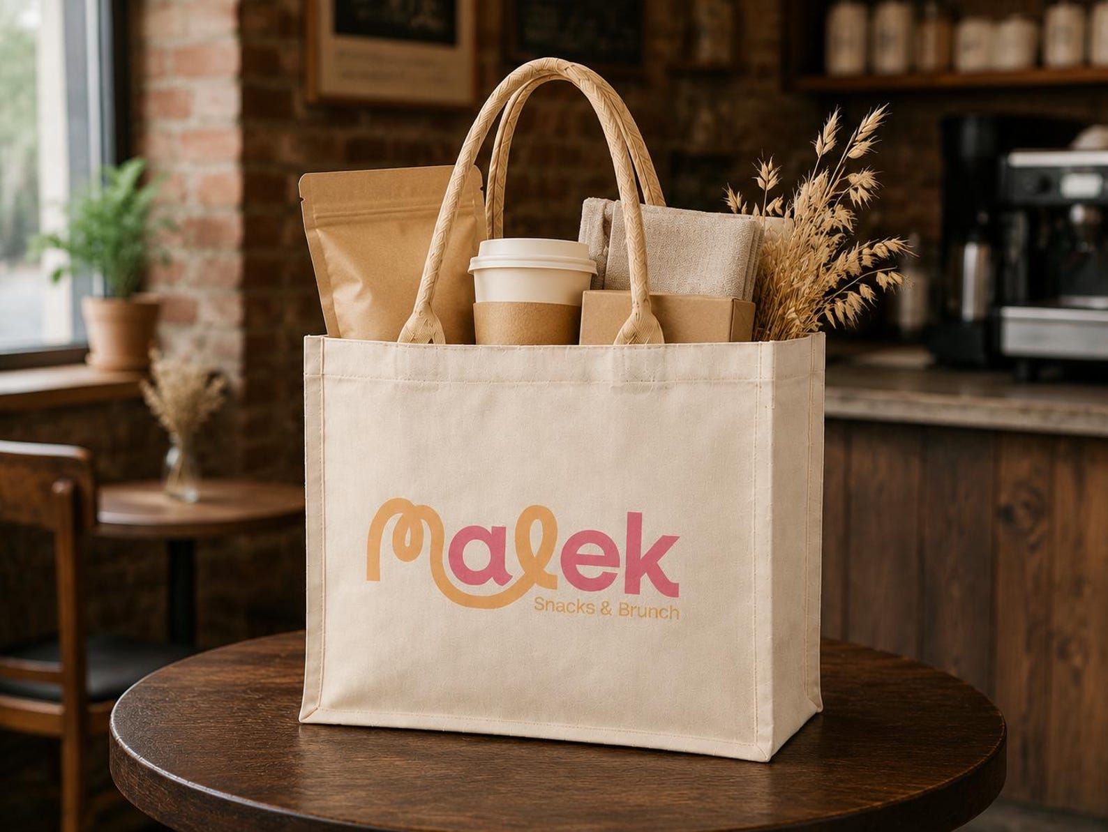 Personalized canvas tote used as a branded welcome gift bag